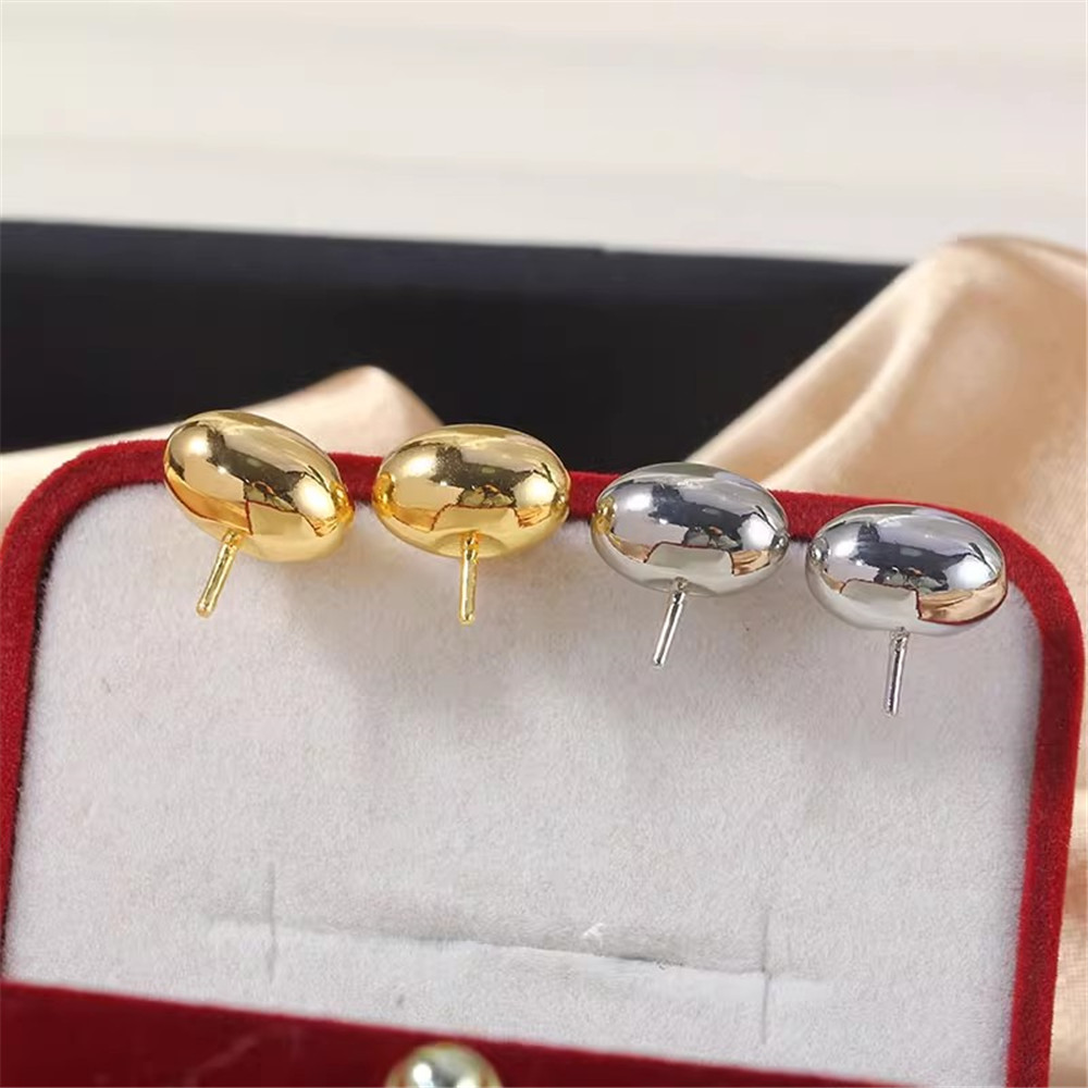 Pearl Earring Stud - 2pcs Gold Plated Pearl Earring Settings