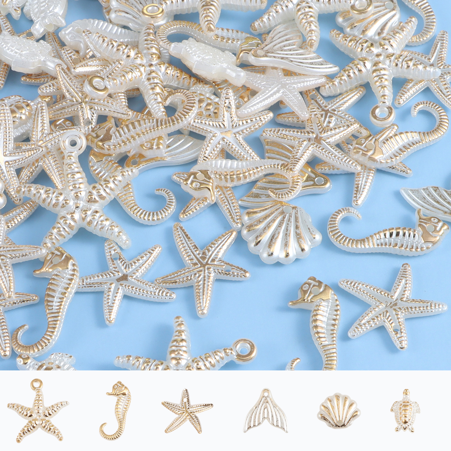 Pearl Earring Stud - 30 pieces of ocean series random