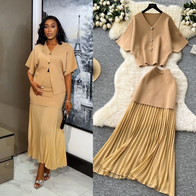Shift Dress Sleeveless - Knit Two Piece Women Top Dress