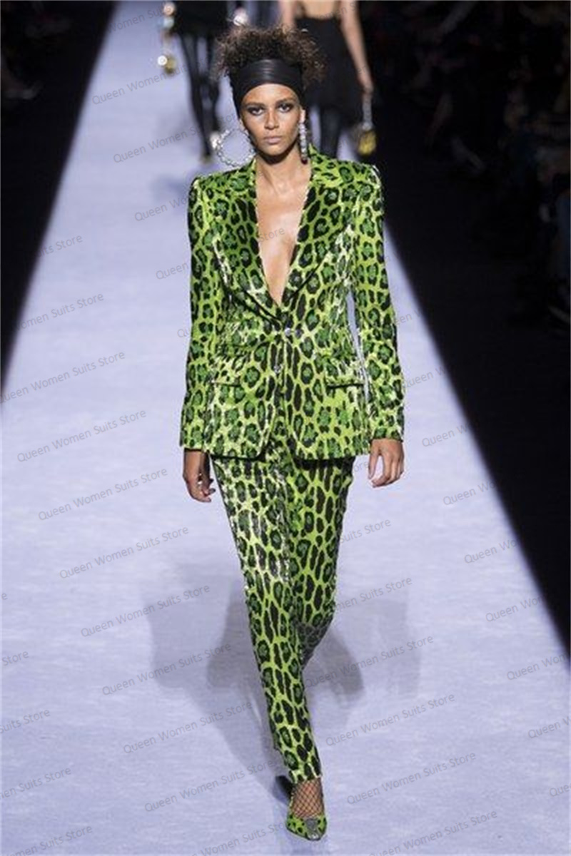 Sequins Leopard Women Suit Set - Women'S Formal Wear For A Wedding 评论和价格