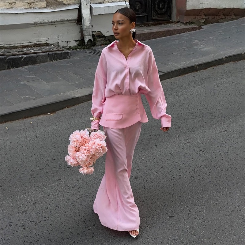 Autumn Pink Black Women Suit S - Women Formal Wear Shirts 评论和价格