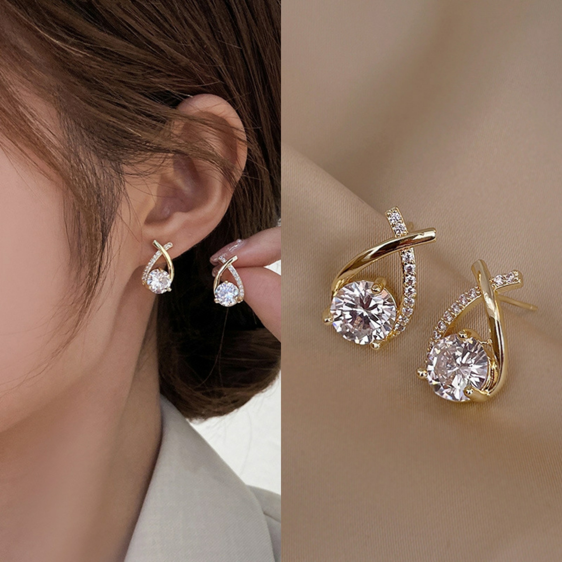925 Silver Needle Korean Fashi - Pearl Earring Stud 评论和价格