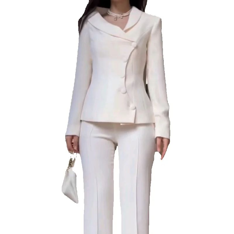 White Women Suits Set 2 Piece  - Women'S Formal Wear For A Wedding 评论和价格