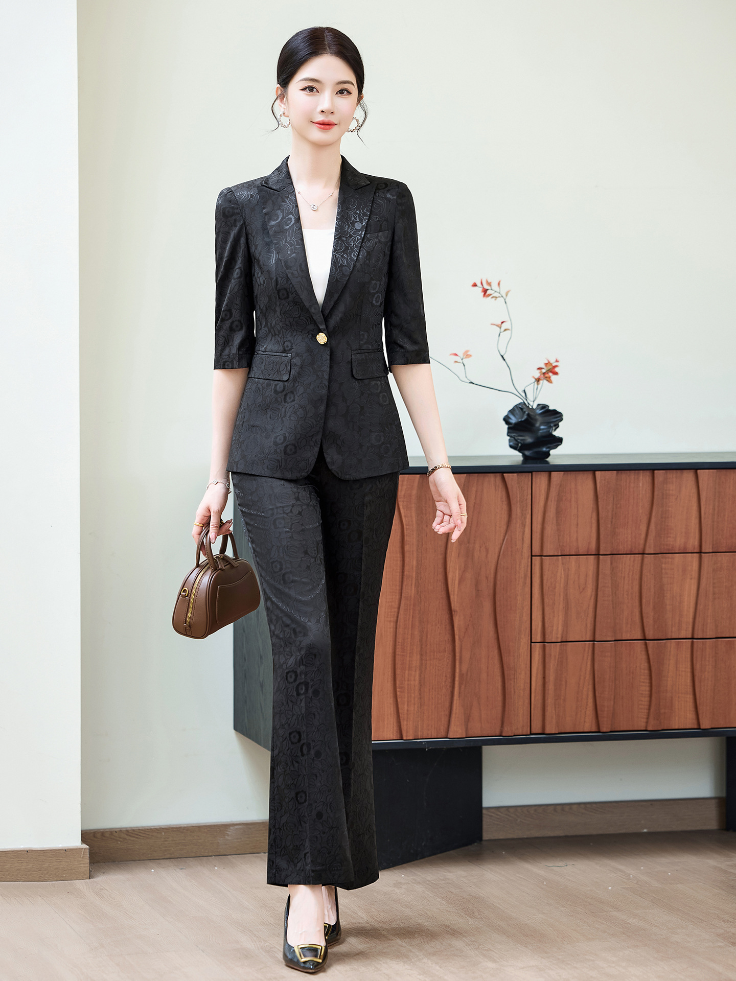 Fashion Apricot Half Sleeve Pr - Women Formal Wear Blazers 评论和价格