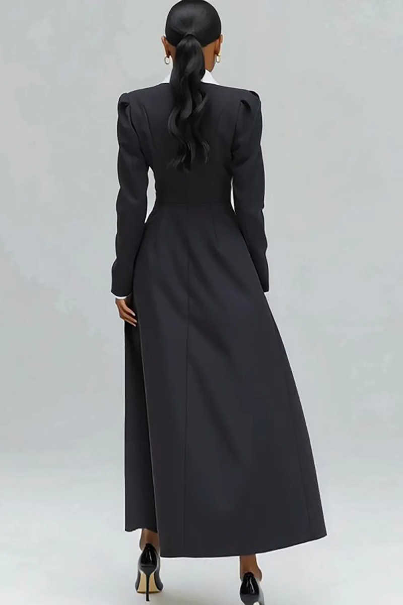 A Line Women Long Blazer Jacke - Women Formal Wear With Tie 评论和价格