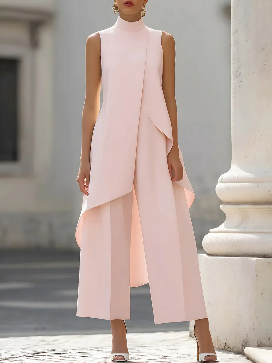 Sleeveless High Neck Asymmetri - Women'S Formal Wear For A Wedding 评论和价格
