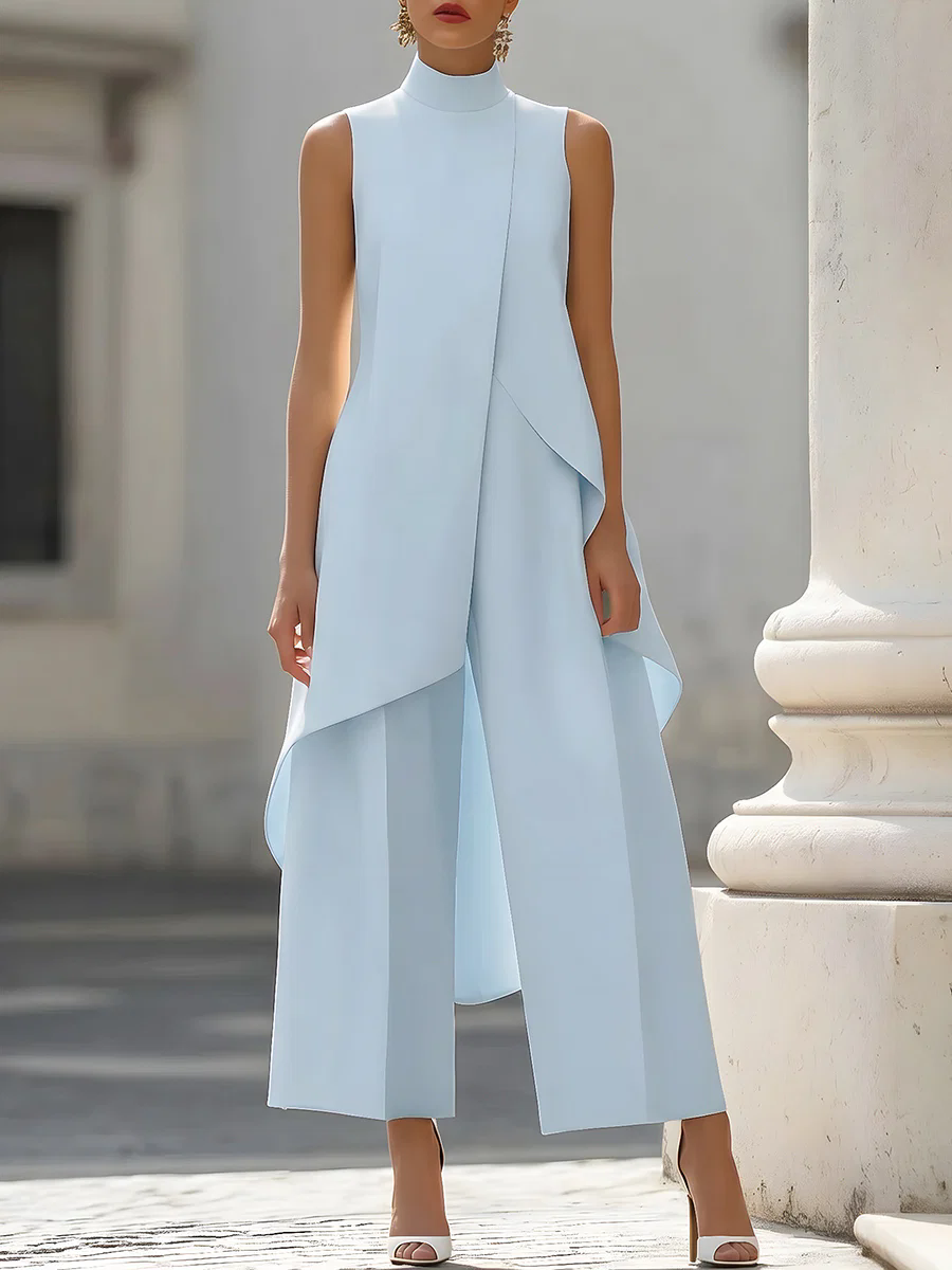 Sleeveless High Neck Asymmetri - Women'S Formal Wear For A Wedding 评论和价格