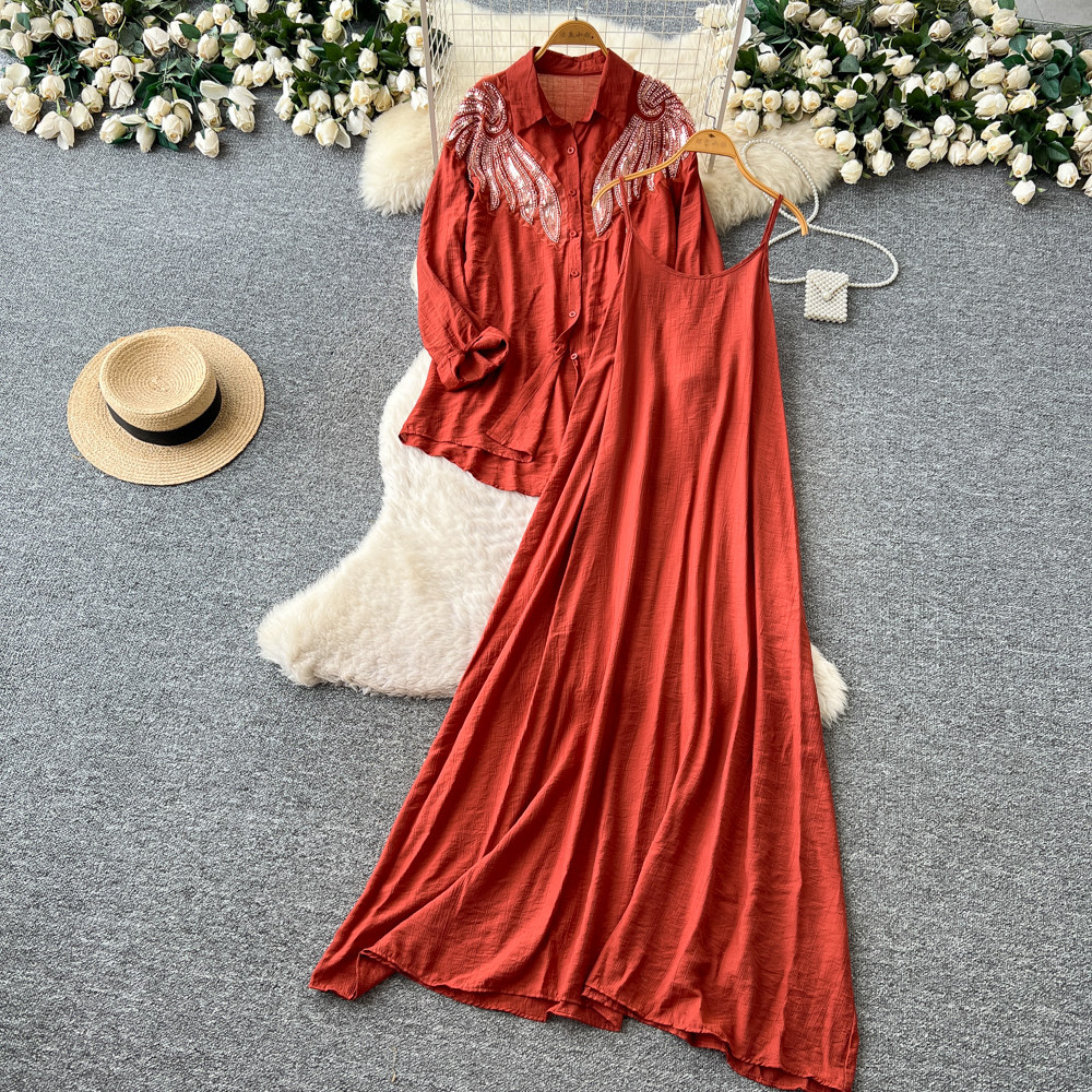 Women Two Piece Sets Dress Set - Shift Dress Sleeveless 评论和价格