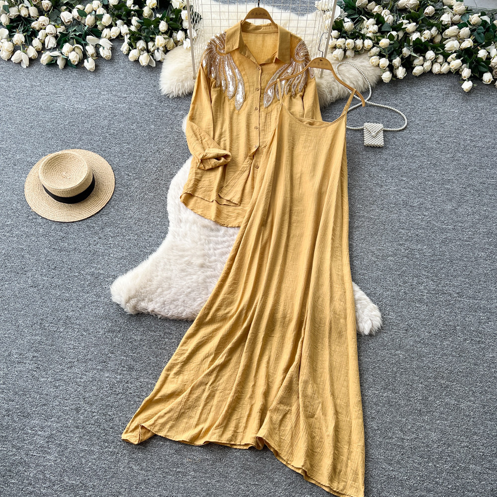 Women Two Piece Sets Dress Set - Shift Dress Sleeveless 评论和价格