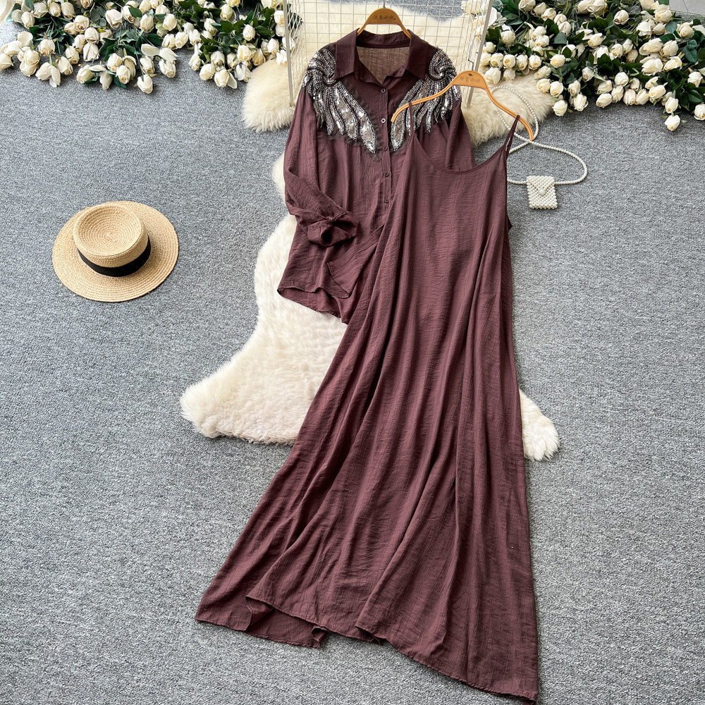 Women Two Piece Sets Dress Set - Shift Dress Sleeveless 评论和价格