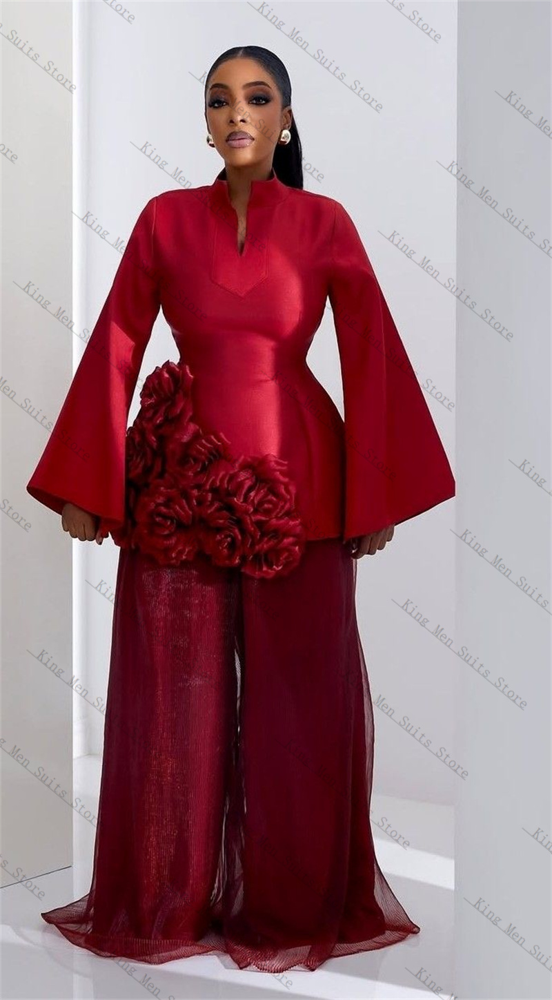 Burgundy Women Suit Set 2 Pcs  - Women'S Formal Wear For A Wedding 评论和价格
