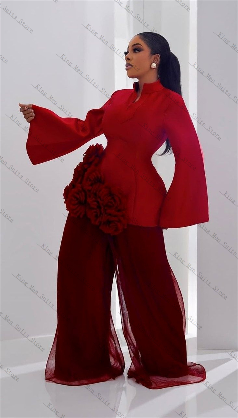 Burgundy Women Suit Set 2 Pcs  - Women'S Formal Wear For A Wedding 评论和价格