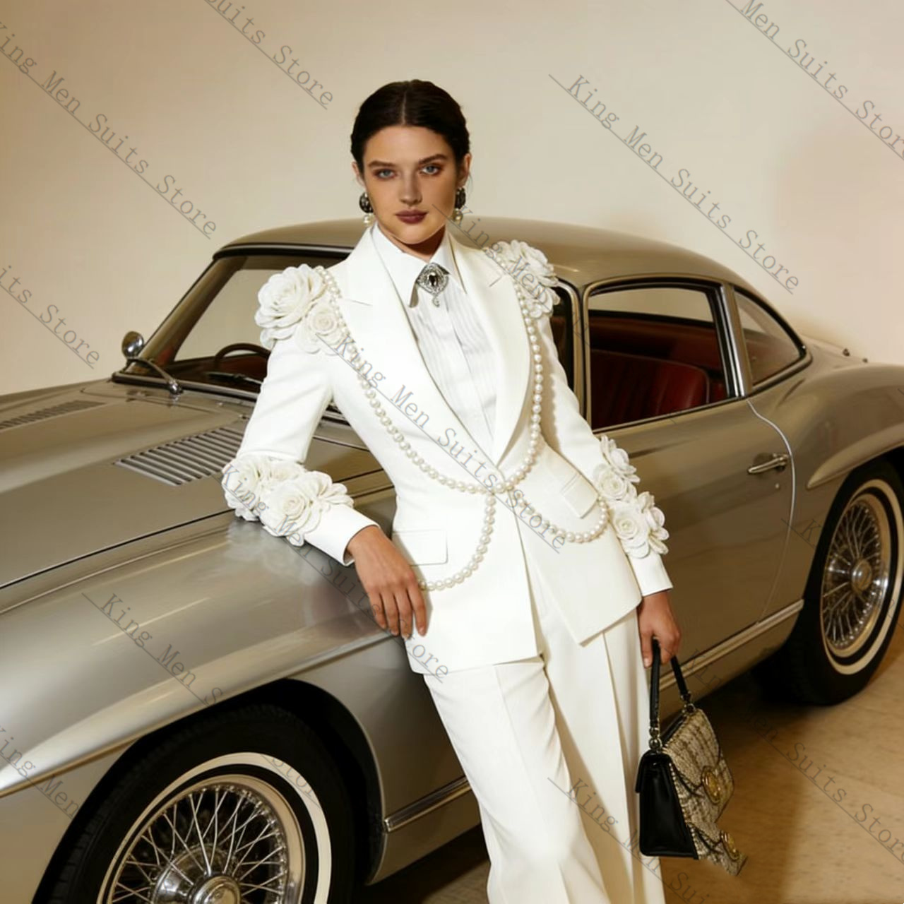 Luxury White Women Suit Set 2  - Women'S Formal Wear For A Wedding 评论和价格