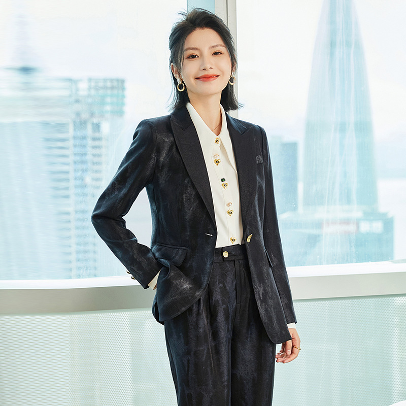 Women Golden Black Formal Pant - Women Formal Wear With Tie 评论和价格