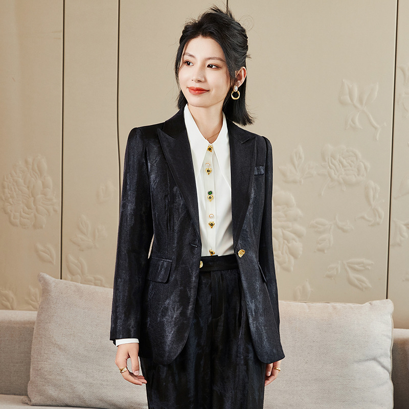 Women Golden Black Formal Pant - Women Formal Wear With Tie 评论和价格