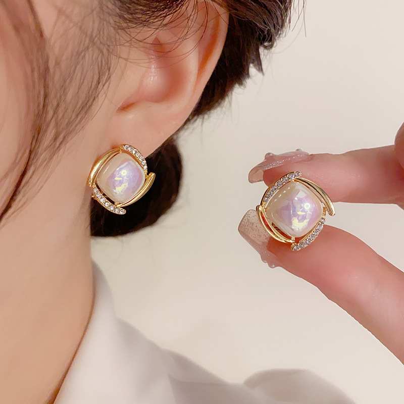 925 Silver Needle Korean Fashi - Pearl Earring Stud 评论和价格