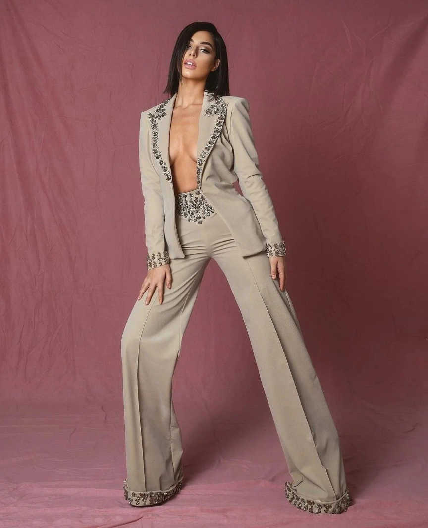 Amazing Rhinestones Women Suit - Women'S Formal Wear For A Wedding 评论和价格