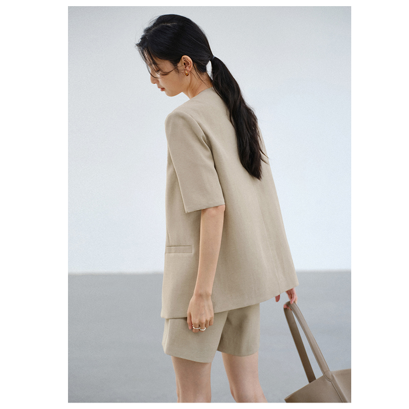 Solid Color 100% Natural Linen - Women Formal Wear Blazers 评论和价格