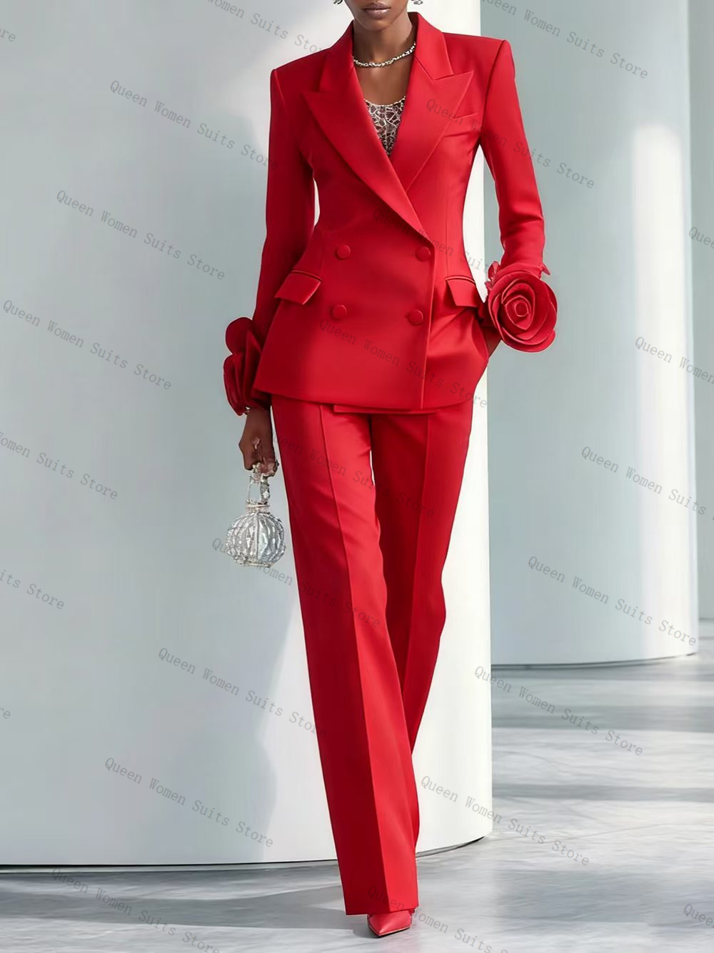 Luxury Red Women Suit Set 2 Pc - Women'S Formal Wear For A Wedding 评论和价格