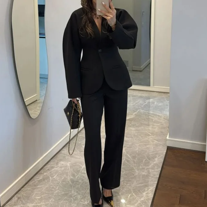 2025 New Women Black V Neck Wa - Women Formal Wear With Tie 评论和价格