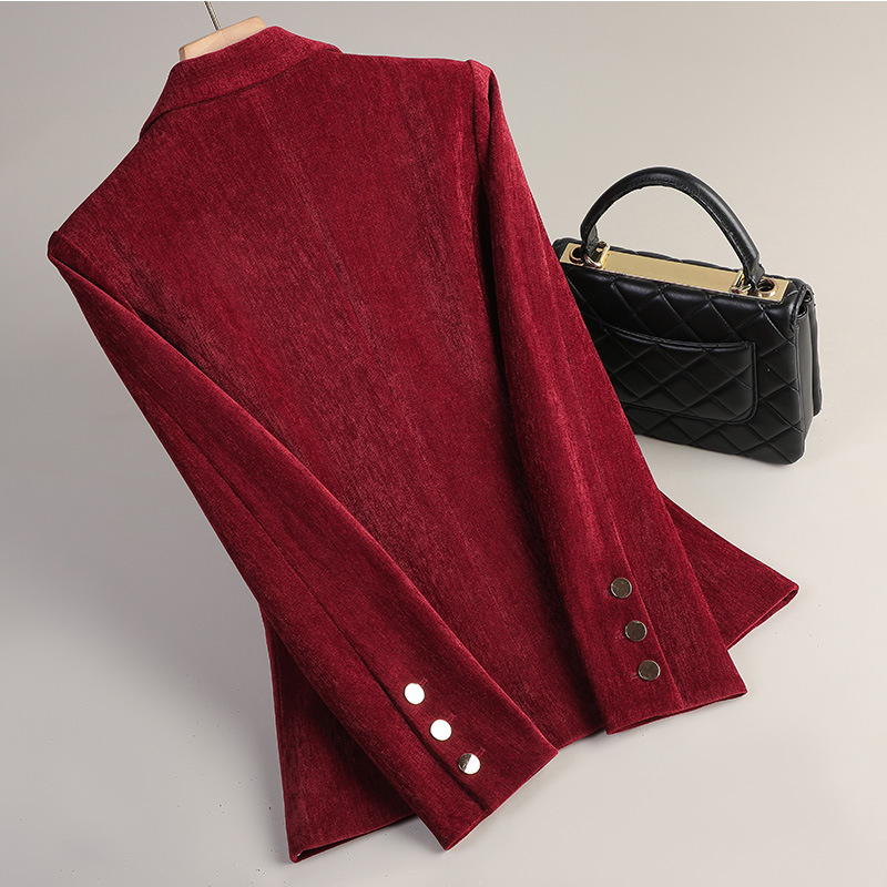 Yellow Gold Velvet Blazer Wome - Women Formal Wear Blazers 评论和价格