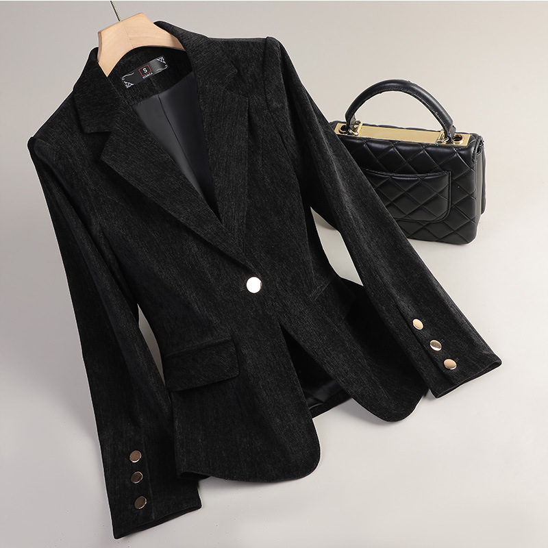 Yellow Gold Velvet Blazer Wome - Women Formal Wear Blazers 评论和价格