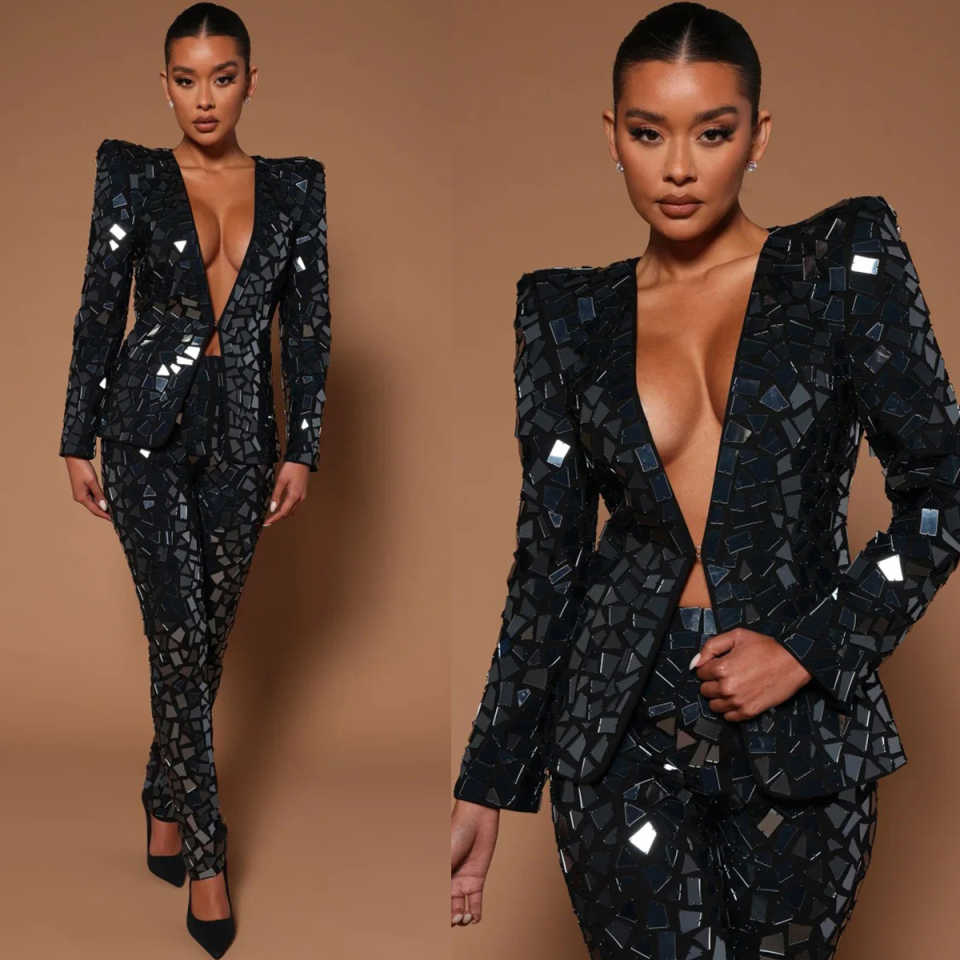 Designer Big Diamonds Women Pa - Women Formal Wear With Tie 评论和价格