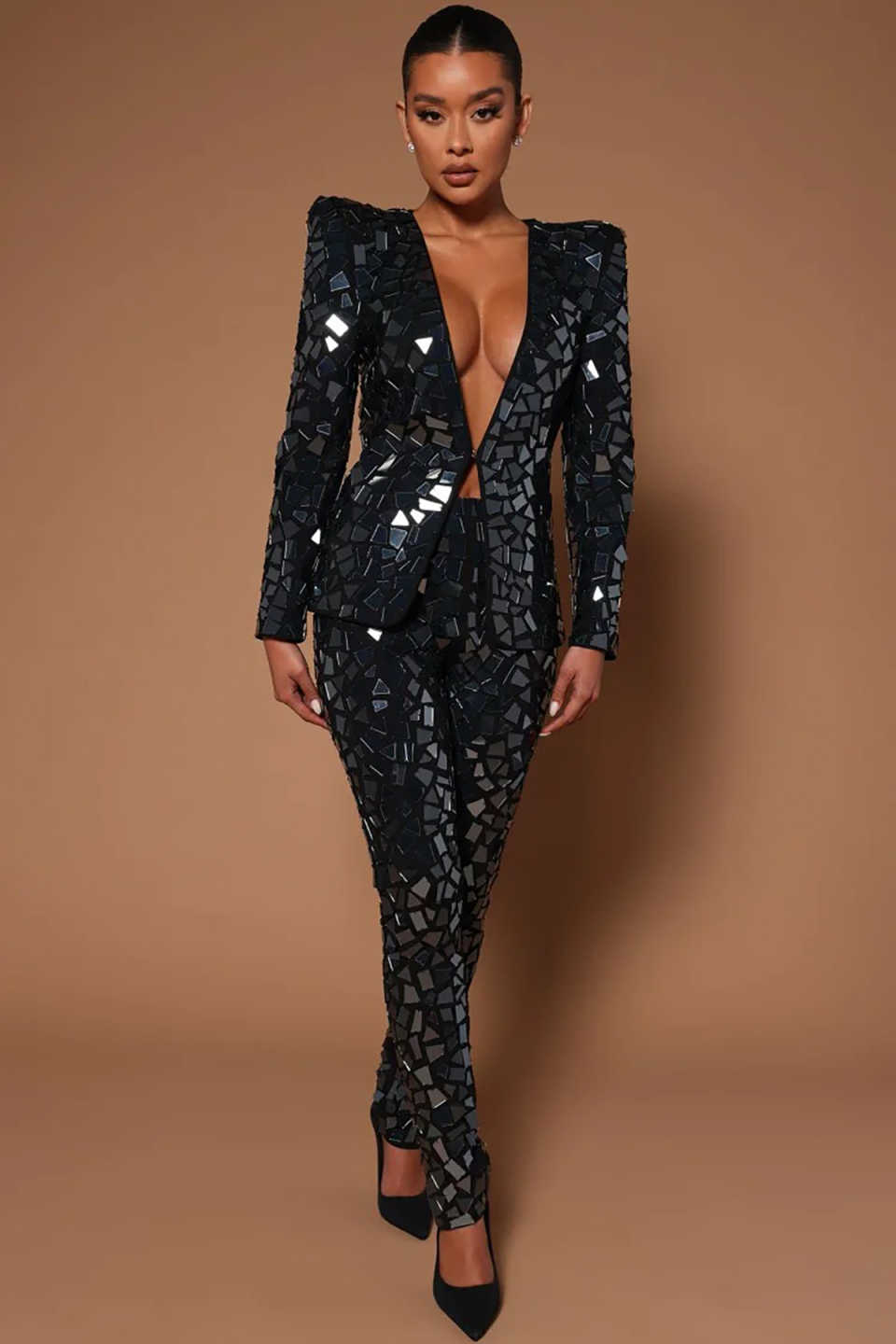 Designer Big Diamonds Women Pa - Women Formal Wear With Tie 评论和价格
