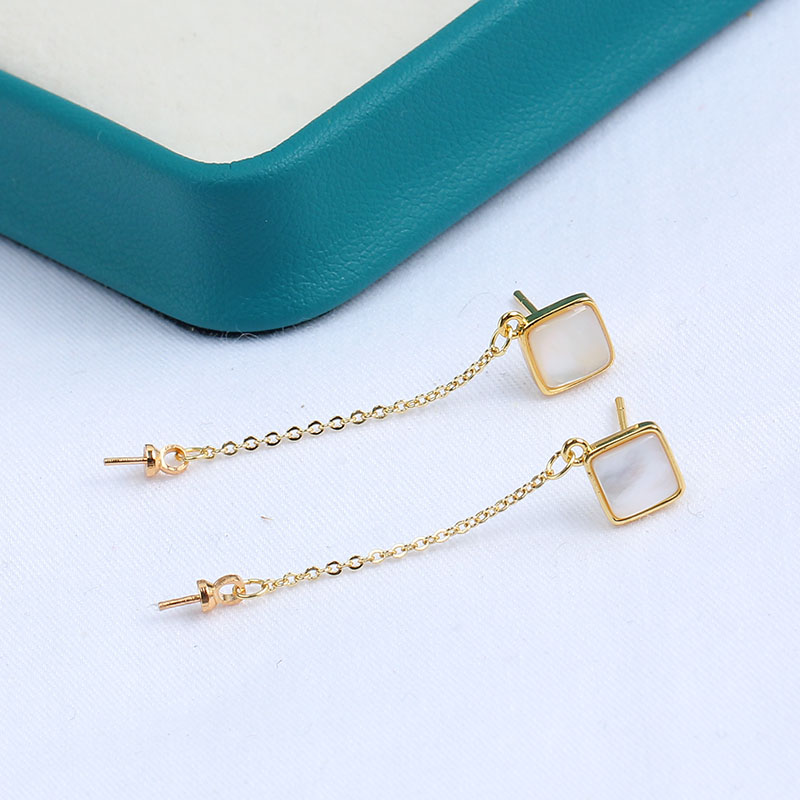 4PCS E200 Gold Plated Copper S - Pearl Earring Stud 评论和价格