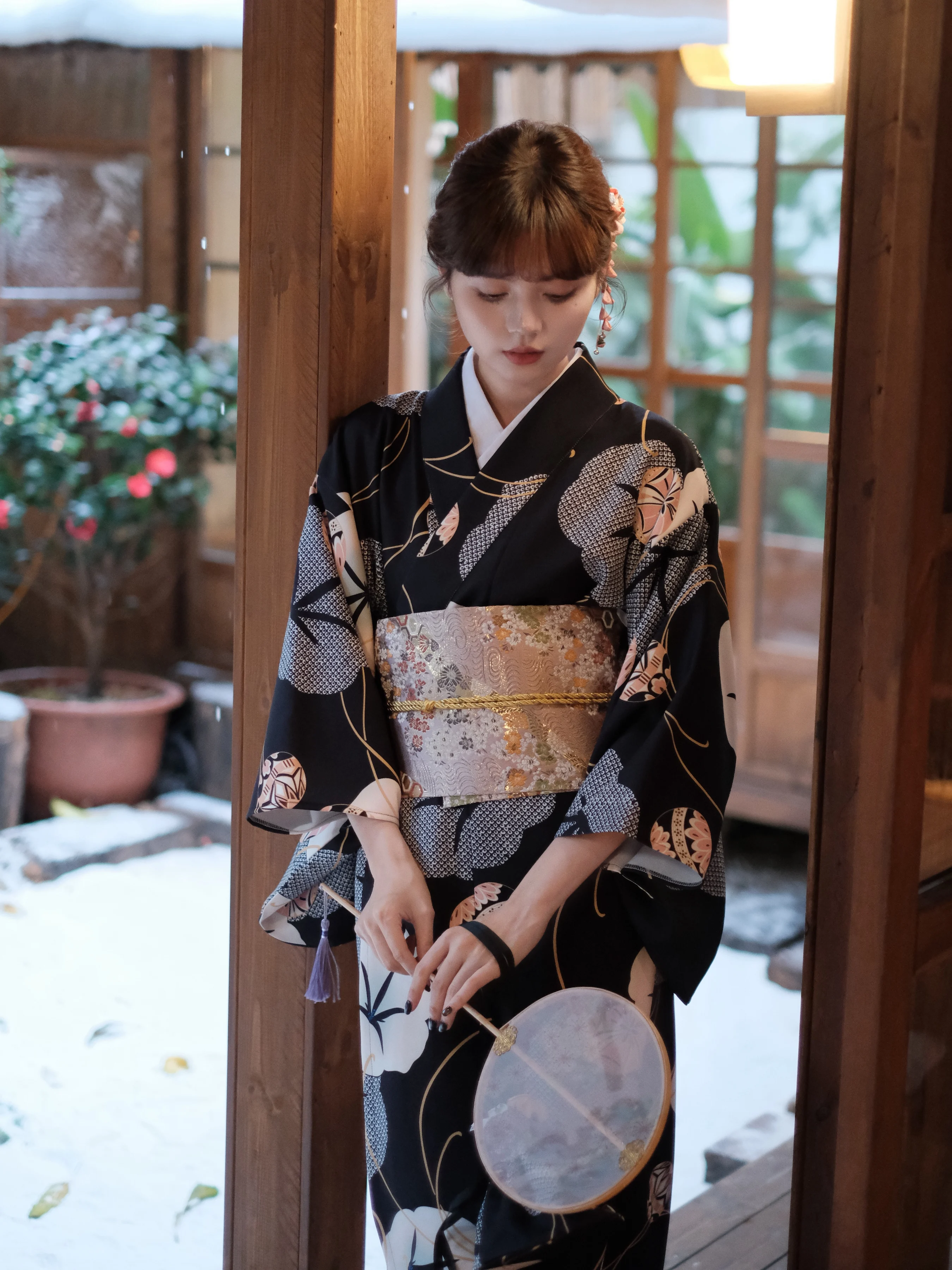 Women Japanese Kimono Black Co - Women'S Formal Traditional Wear 评论和价格