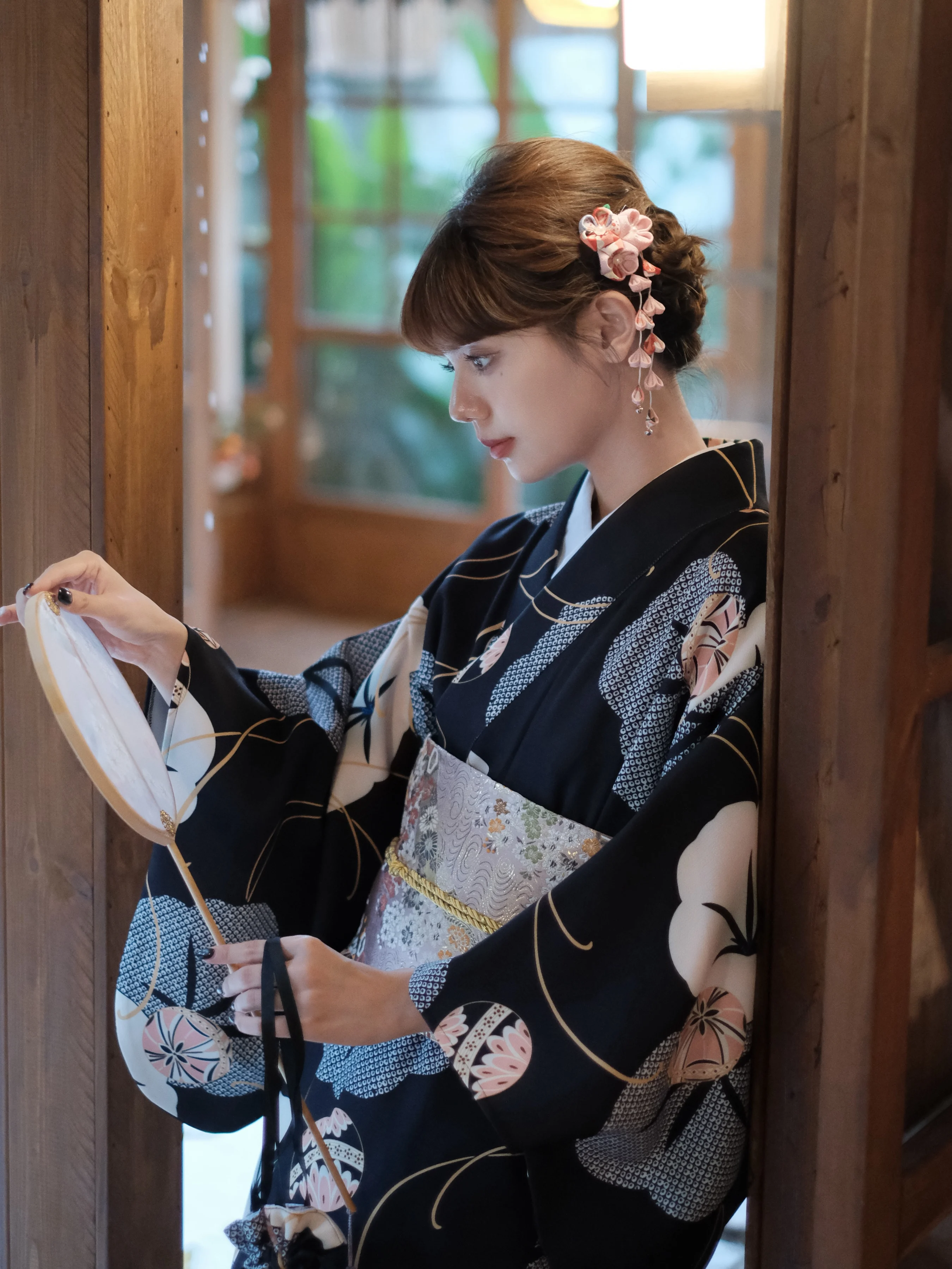 Women Japanese Kimono Black Co - Women'S Formal Traditional Wear 评论和价格