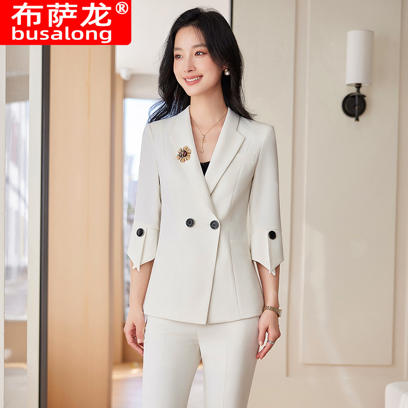 Spring Summer New Yellow Suit  - Women Formal Wear Shirts 评论和价格