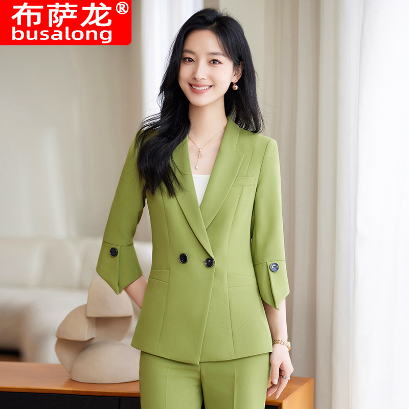 Spring Summer New Yellow Suit  - Women Formal Wear Shirts 评论和价格
