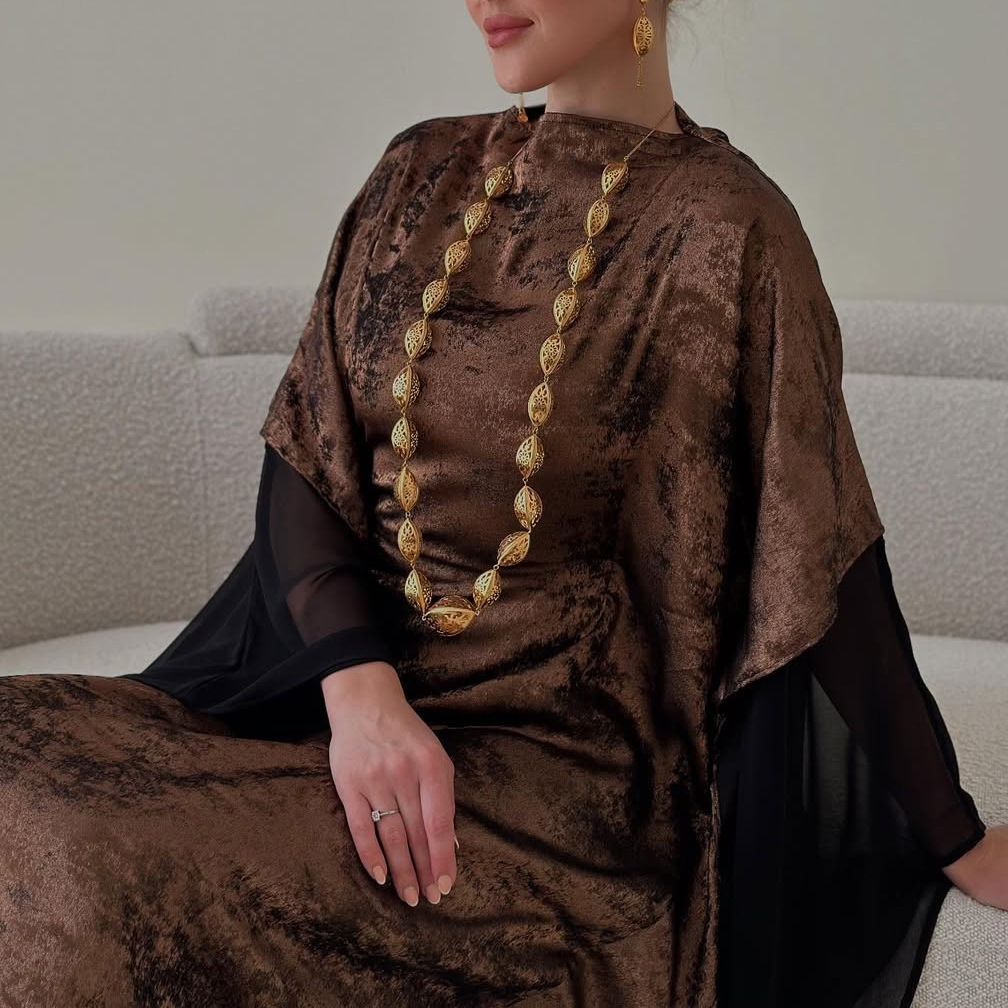 Modest Metallic Abaya Evening  - Women Formal Wear Dubai 评论和价格
