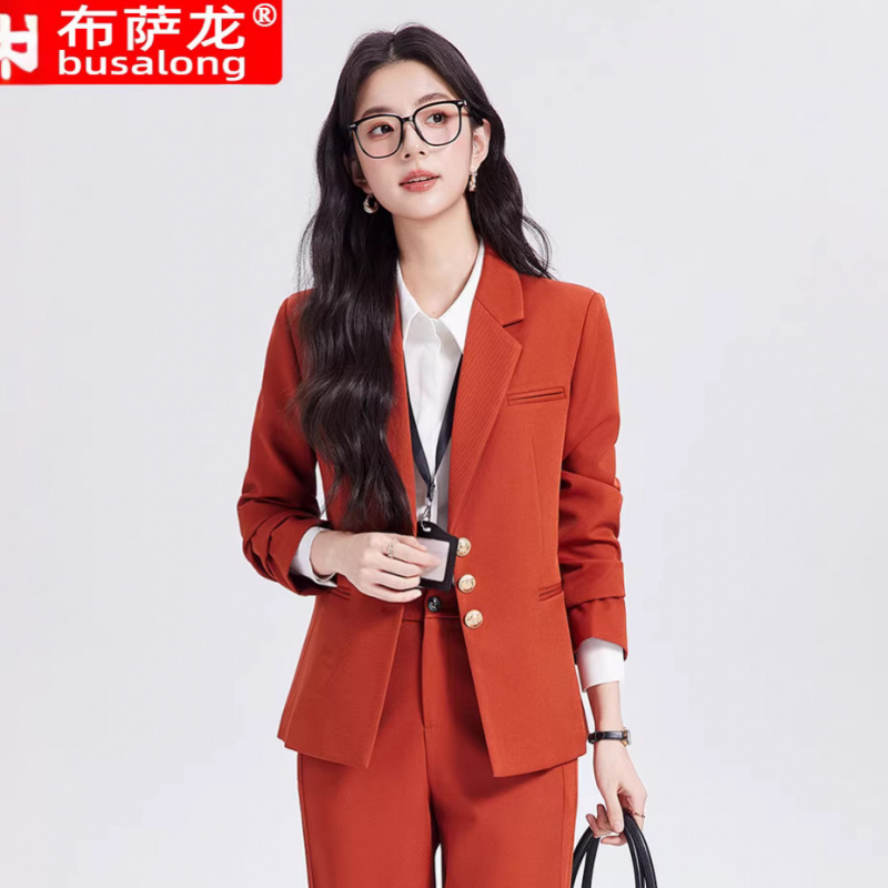 Khaki women's suit set, high-e - Women Formal Wear Shirts 评论和价格