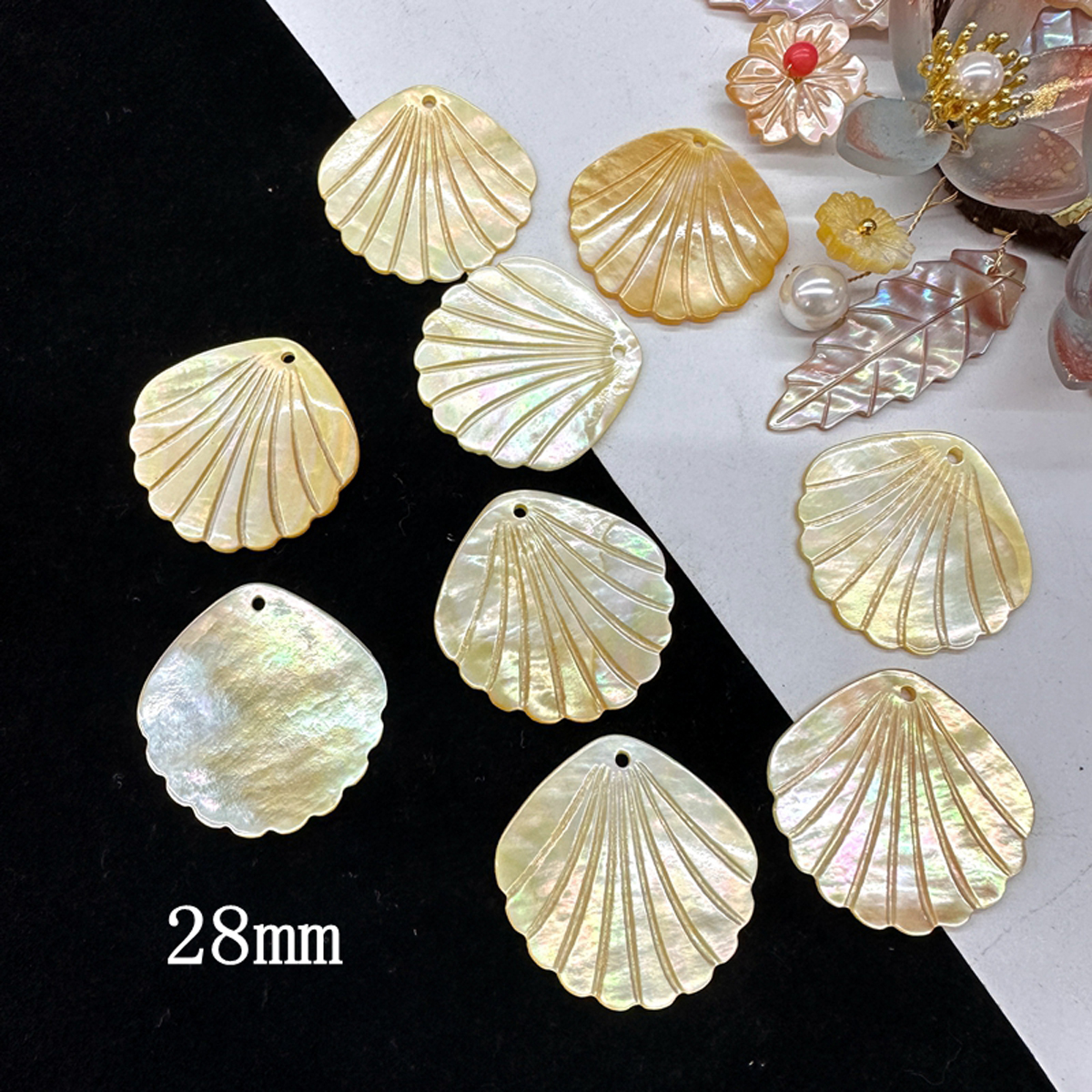 5Pcs Shell Beads With Hole Nat - Pearl Earring Stud 评论和价格