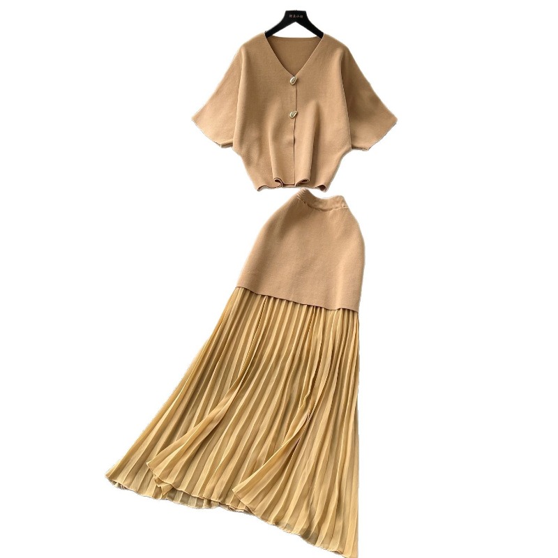 Knit Two Piece Women Top Dress - Shift Dress Sleeveless 评论和价格
