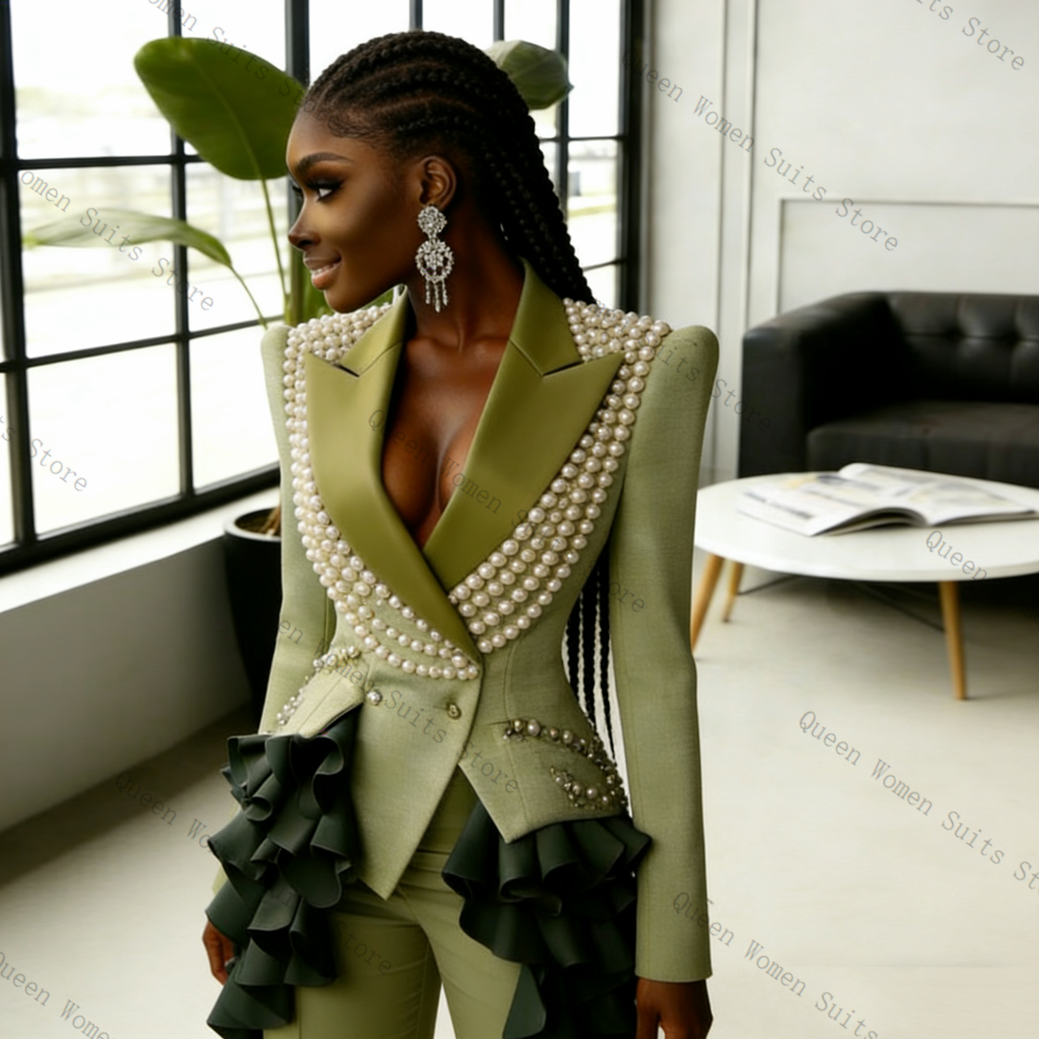 Luxury Pearls Women Suit Pants - Women'S Formal Wear For A Wedding 评论和价格