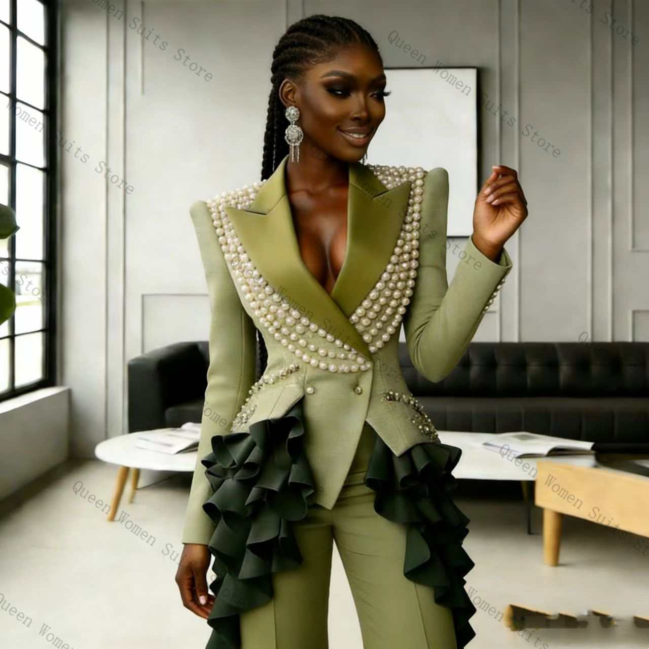 Luxury Pearls Women Suit Pants - Women'S Formal Wear For A Wedding 评论和价格